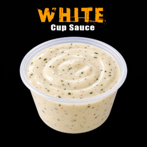 white sauce cup